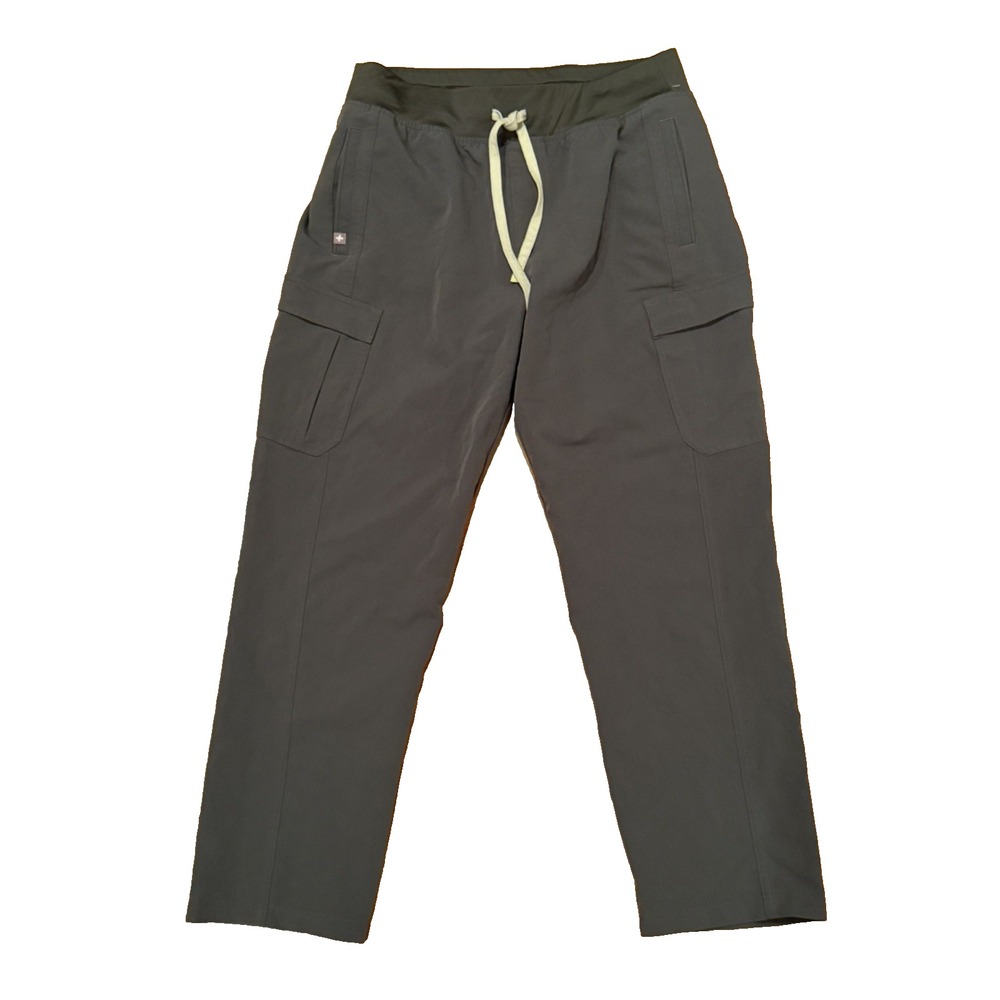 FIGS Women's Size Large Petite Cargo Scrub Pants Large Green Po 4385